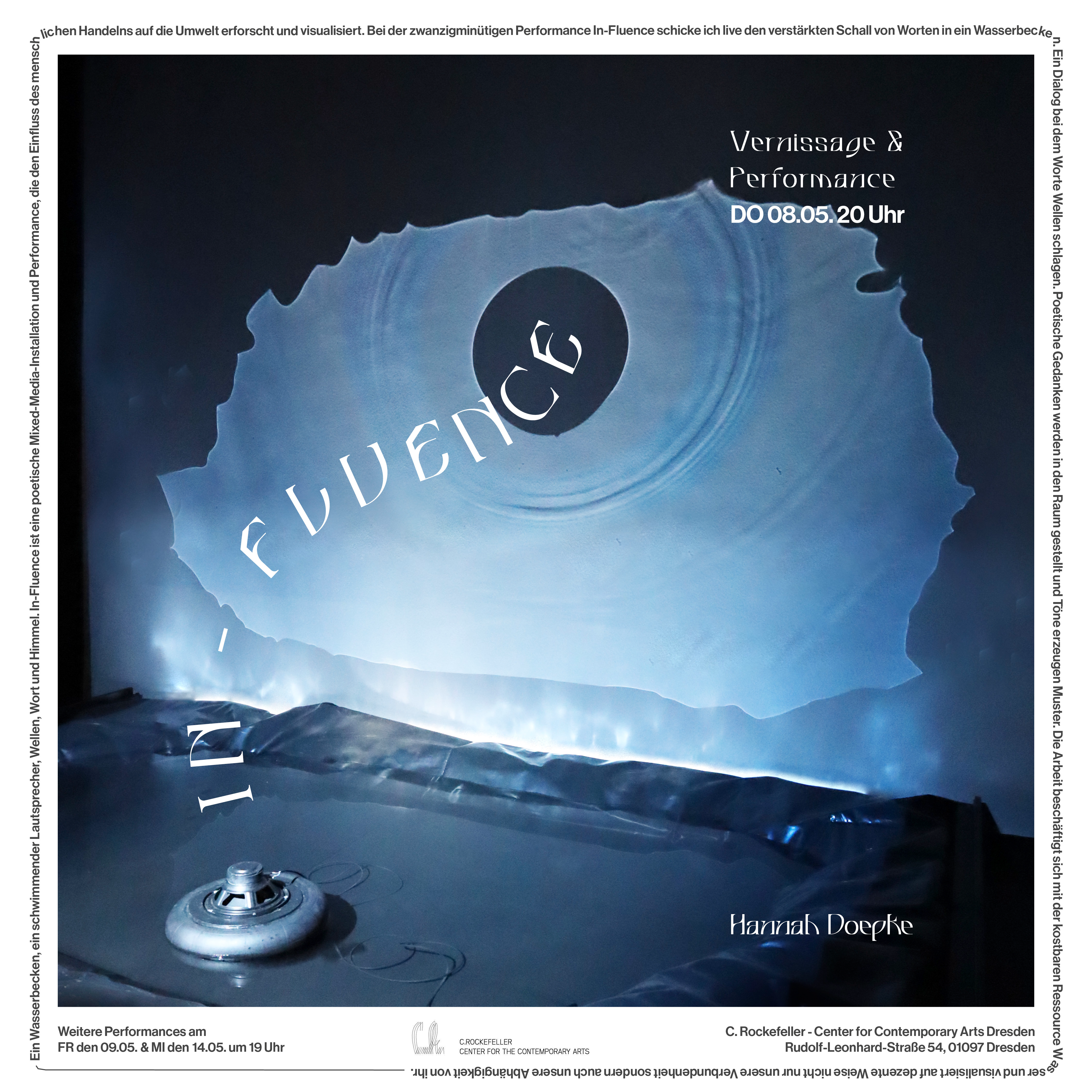 Do. 08.05.2025 20 Uhr: In-Fluence von Hannah Doepke – MIXED MEDIA INSTALLATION & LECTURE PERFORMANCE