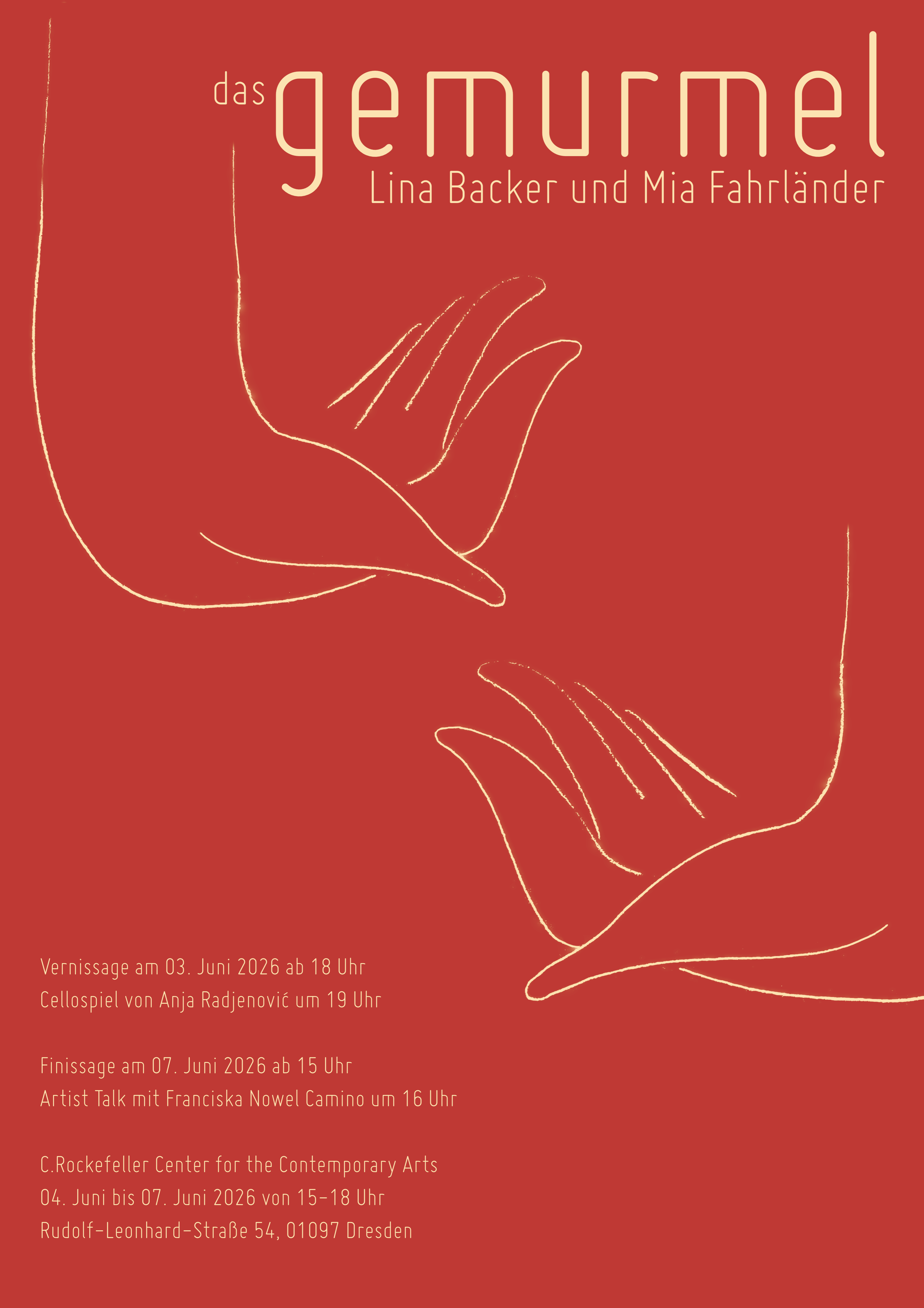 03.06.-07.06.26 Ausstellung “Das Gemurmel” von Lina Backer und Mia Fahrländer