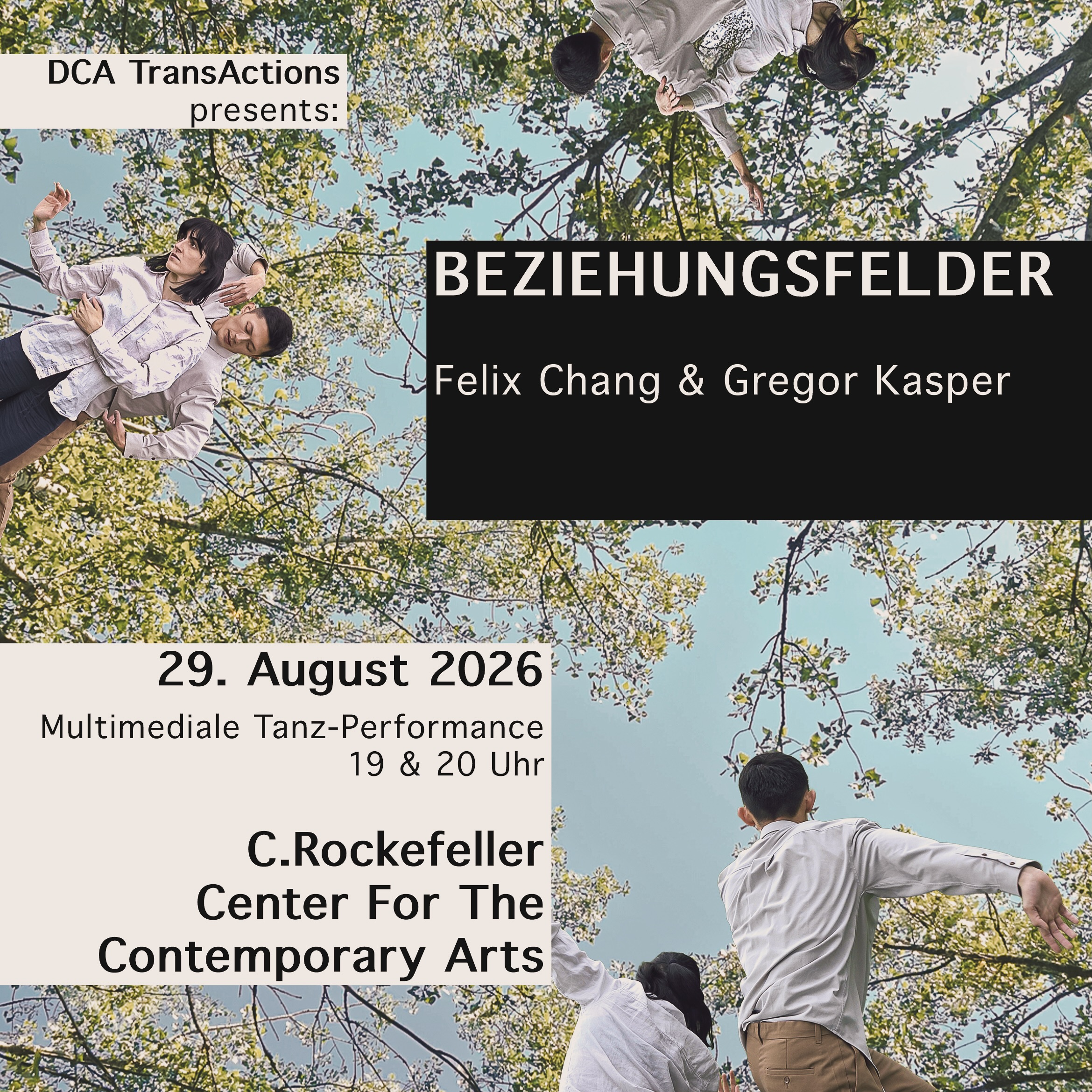 29.08.2026 19:00 & 20:00h: BEZIEHUNGSFELDER — RELATIONSHIP FIELDS Felix Chang & Gregor Kasper