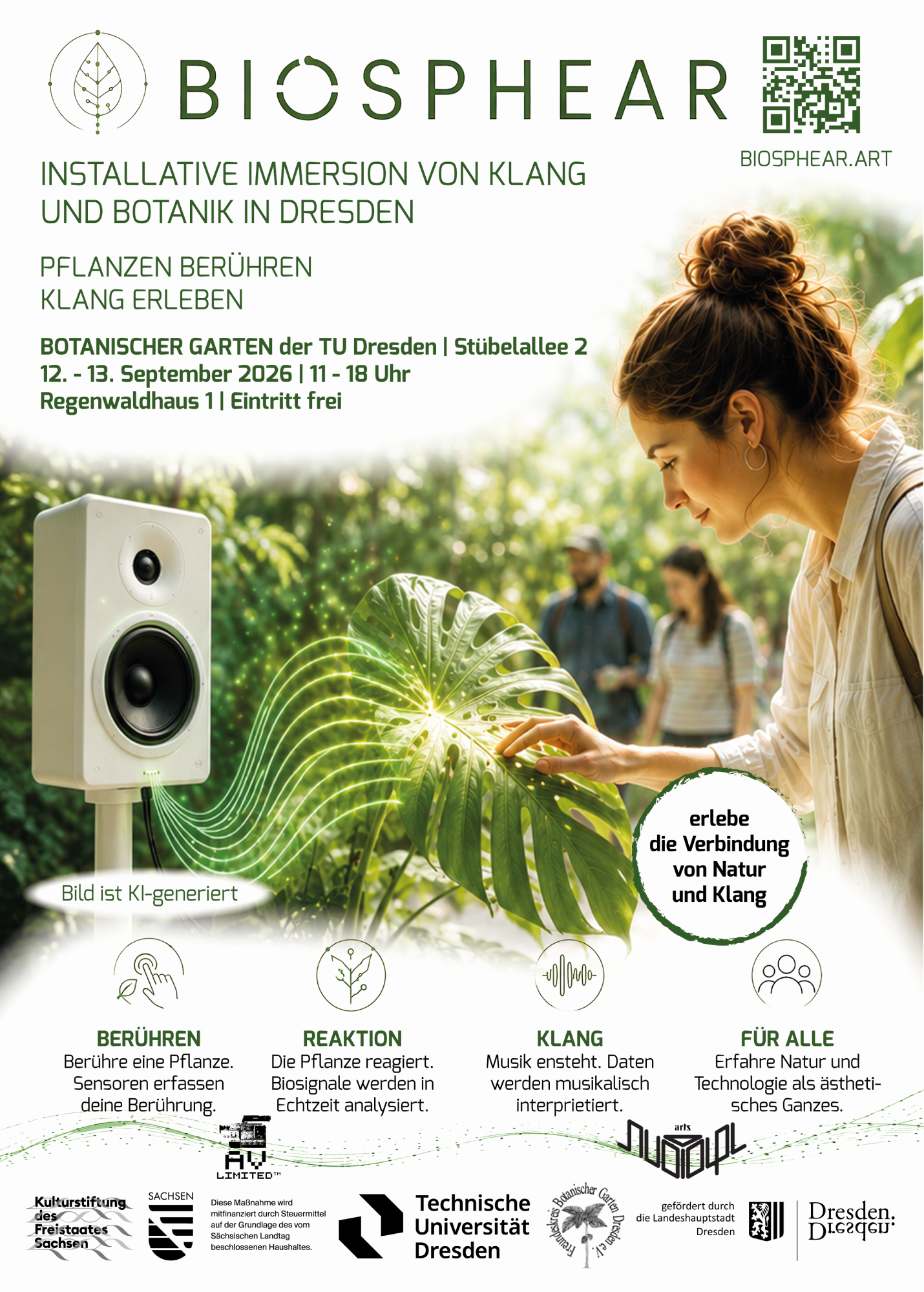 Botanischen Garten Dresden, Stübelallee 2 BIOSPHEAR - installative Immersion von Klang und Botanik in Dresden